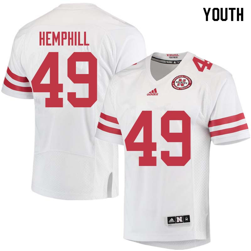 Youth #49 Austin Hemphill Nebraska Cornhuskers College Football Jerseys Sale-White